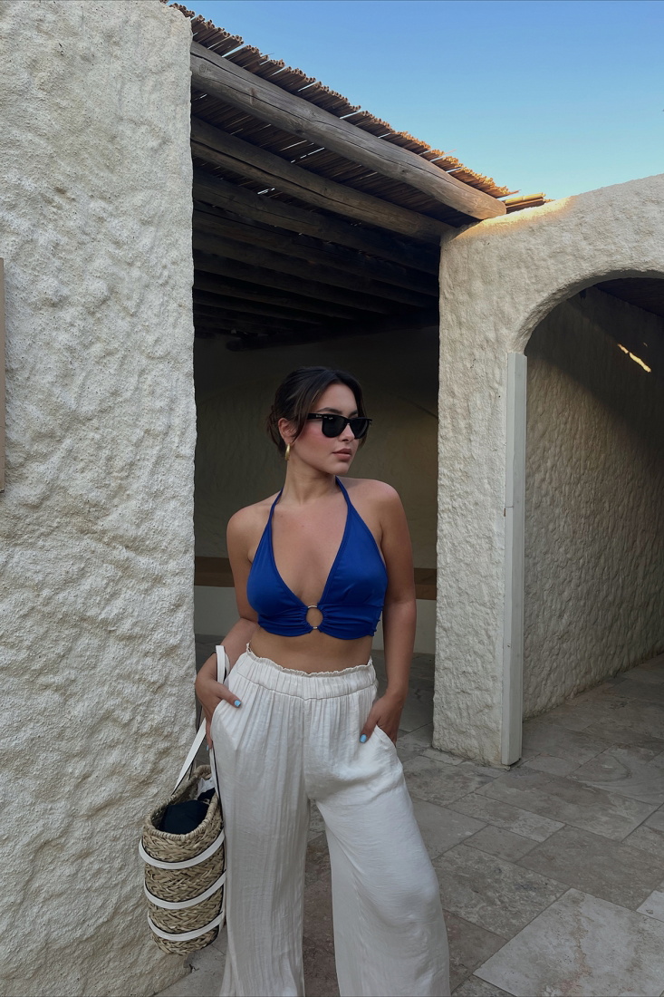 Sax Ring Detail Crop Top ATE1658 - gecce