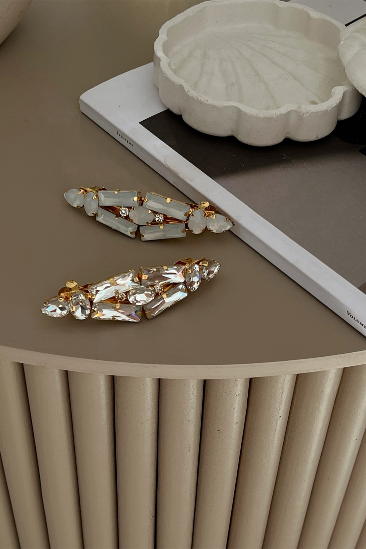 Shiny And Mat Stone 2 Pieces Buckle Set AK71 - EYYO