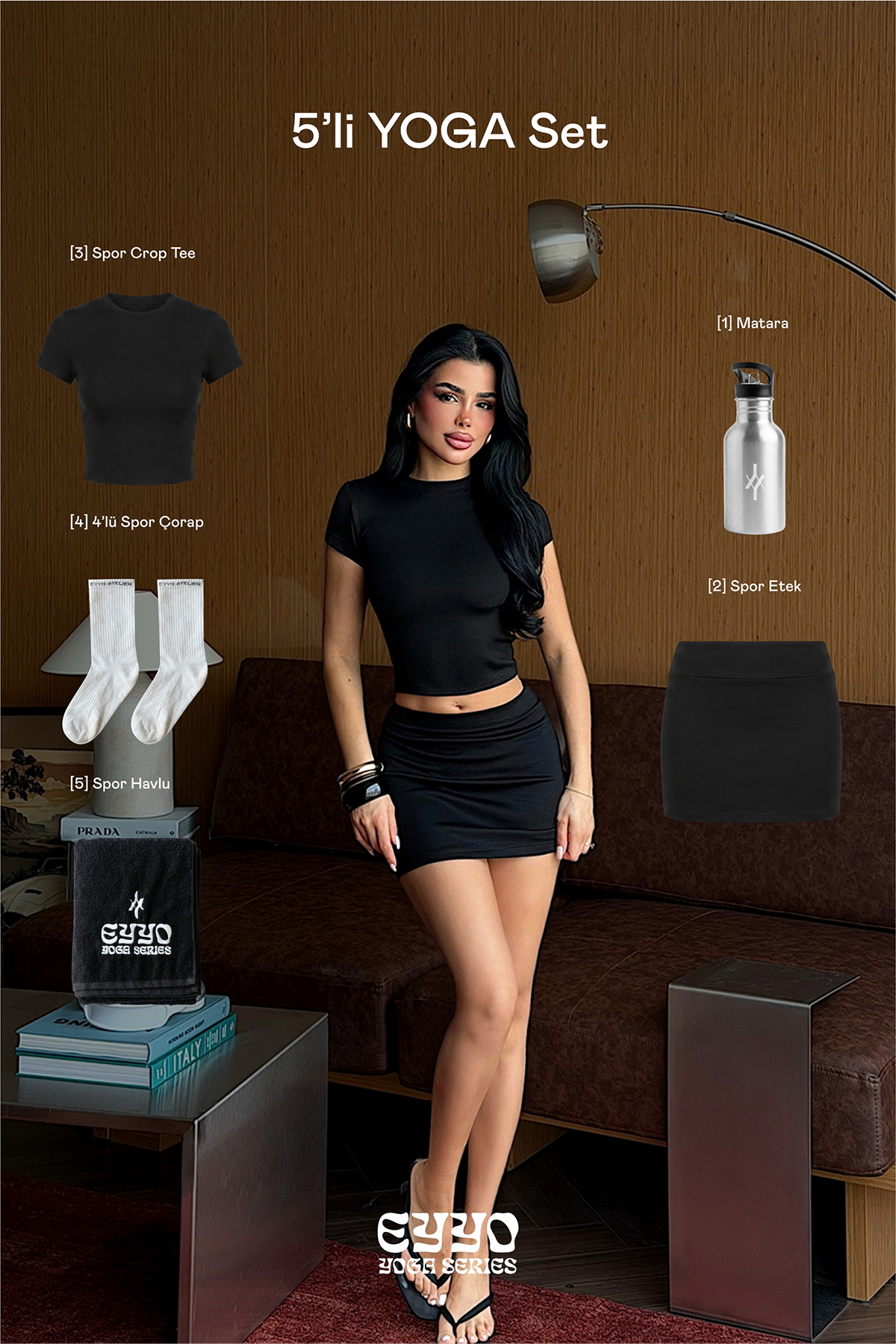 Siyah 5'li Yoga Set - 1