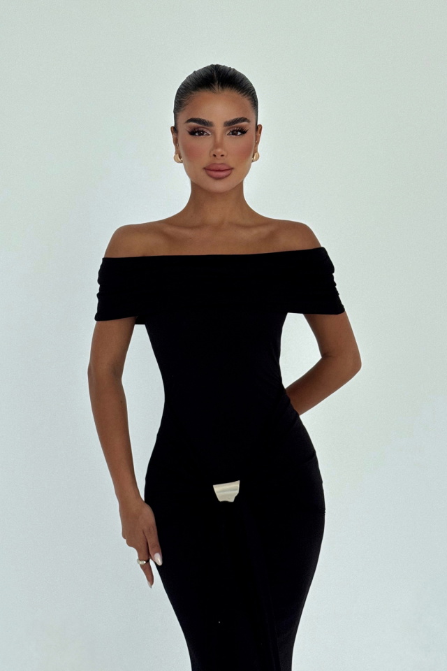Siyah Allayia Uzun Elbise ATE-3080 - 2