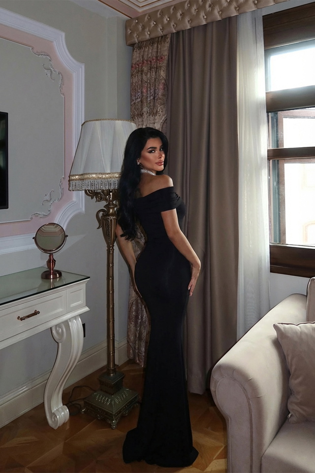 Siyah Allayia Uzun Elbise ATE-3080 - 2