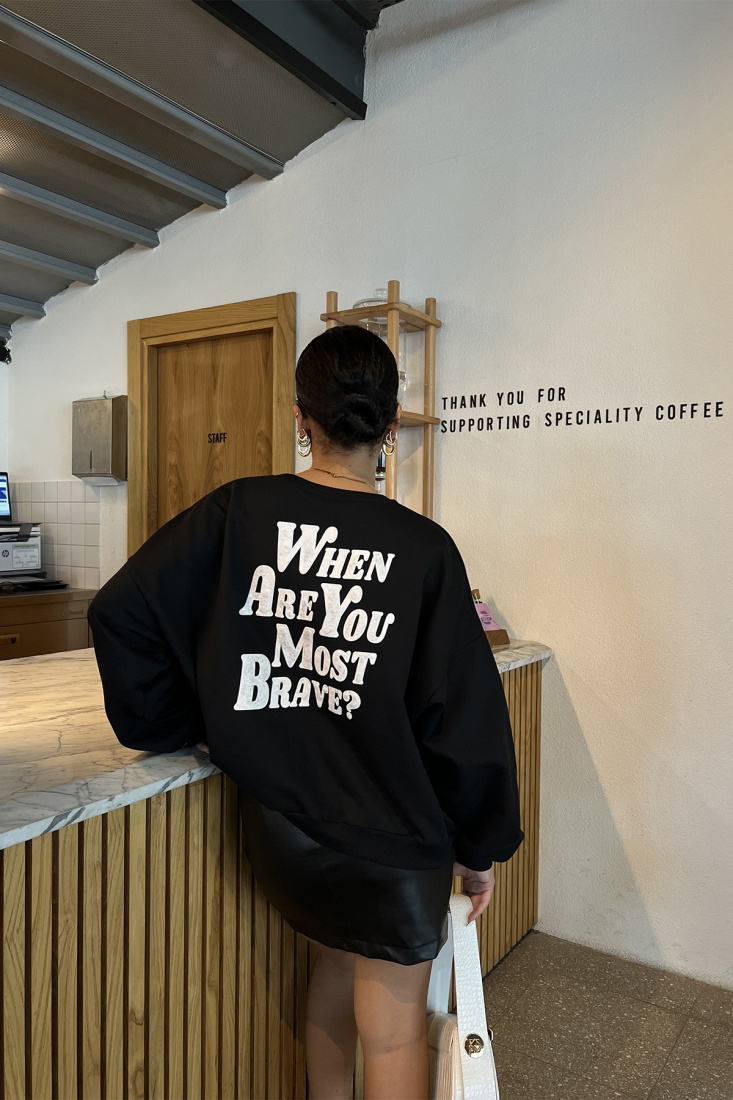 Siyah Arkası Baskılı Sweat ATE2464 - EYYO