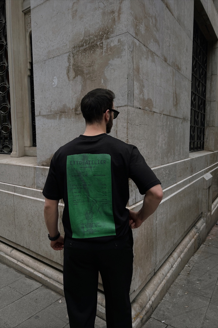 Siyah Arkası Baskılı Tişört ATE4289 - EYYO ATELIER