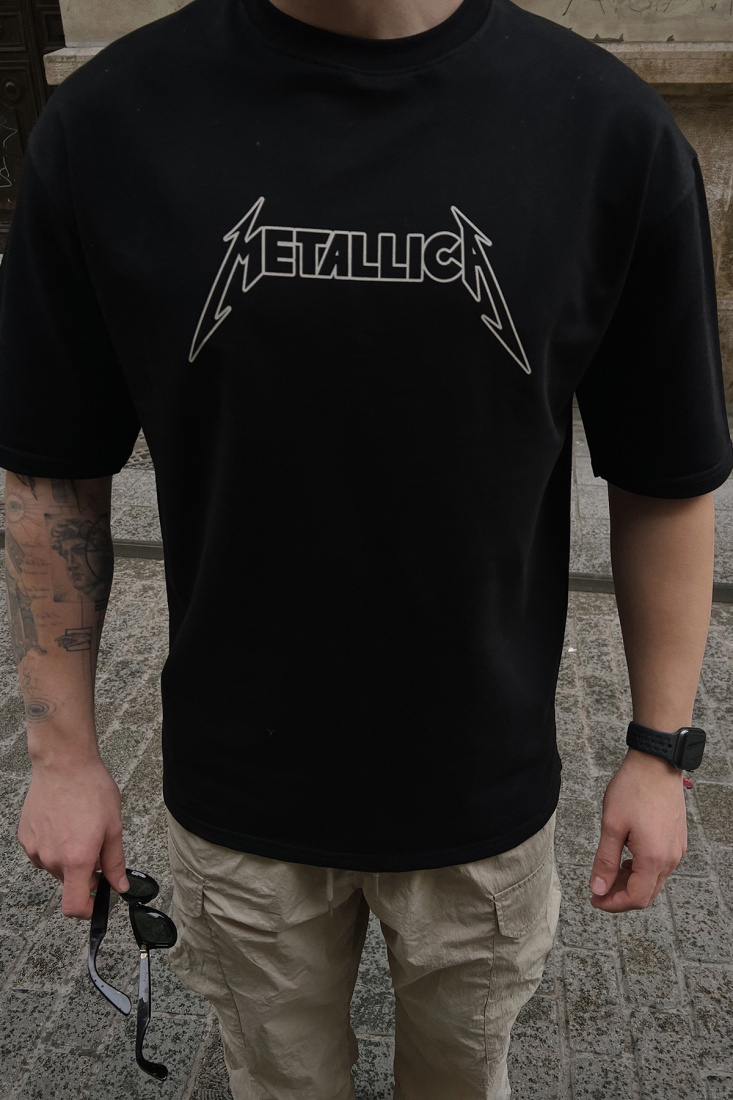 Siyah Arkası Baskılı Tişört ATE5136 - CHİLA