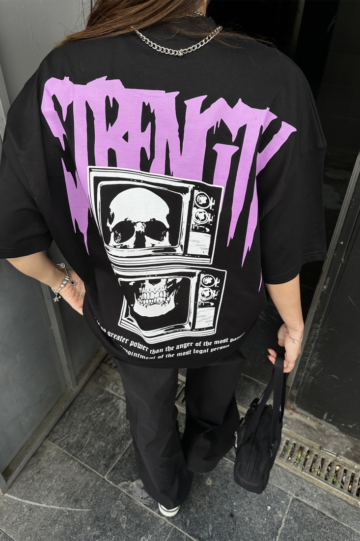 Siyah Arkası Baskılı Tişört ATE7295 - PULMARK