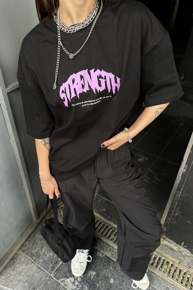 Siyah Arkası Baskılı Tişört ATE7295 - PULMARK