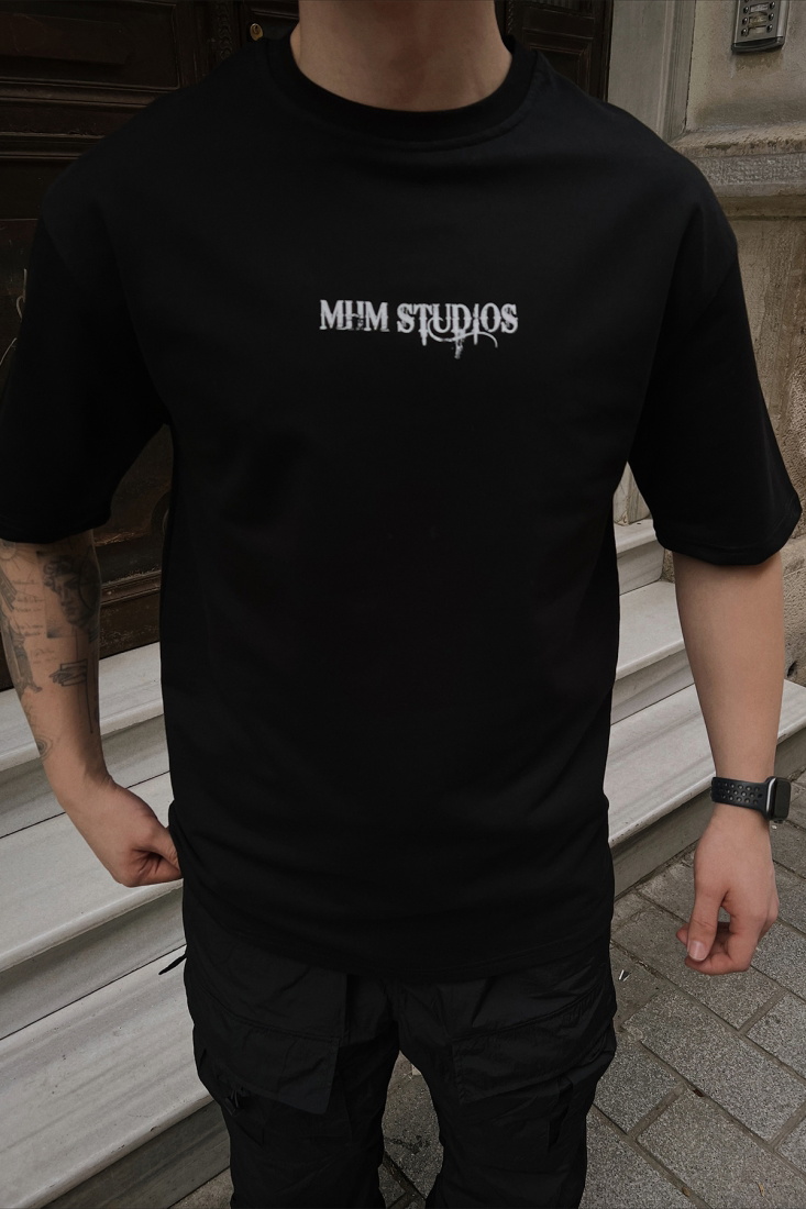 Siyah Arkası Yazılı Tişört ATE5132 - CHİLA