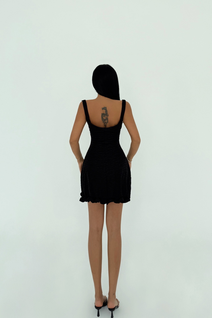 Siyah Askılı Mini Elbise ATE-1425 - EYYO