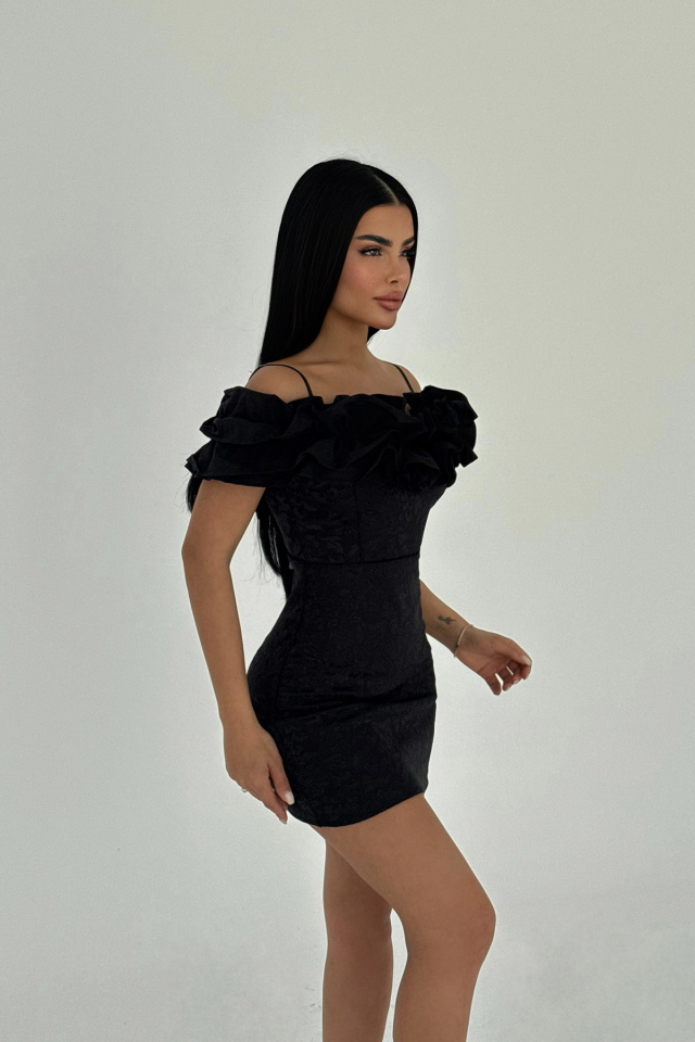 Siyah Nadia Mini Elbise ATE-2531 - 2