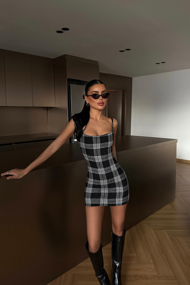 Siyah Hazely Mini Elbise ATE-4253 - 2