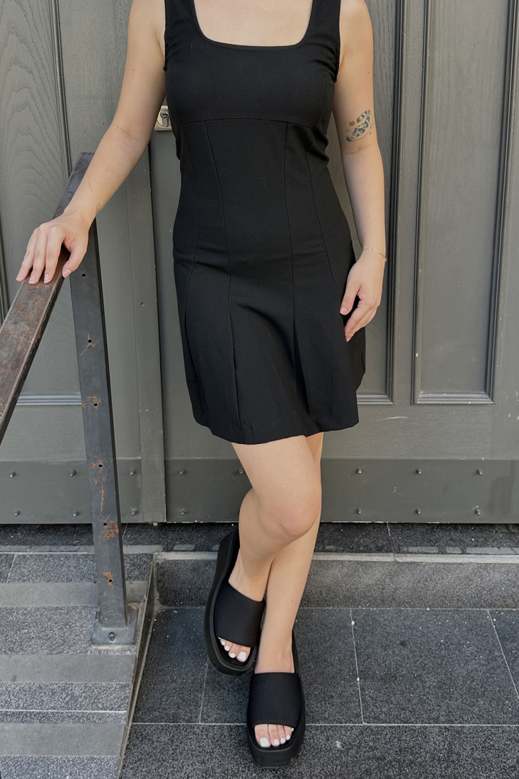 Siyah Askılı Mini Elbise ATE3547 - EYYO