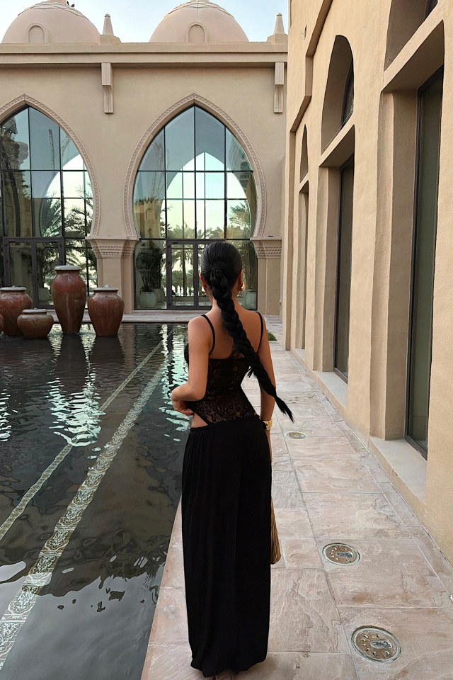 Siyah Brigitta Dantelli Bodysuit ATE-4691 - 4