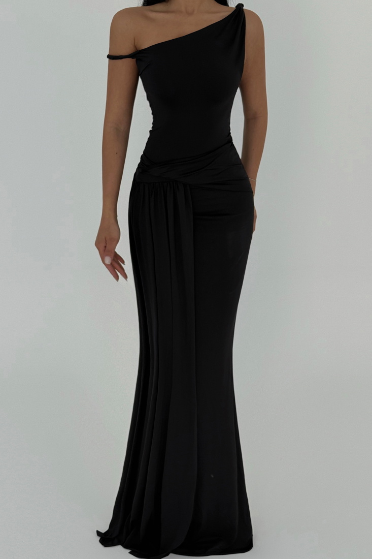 Siyah Rowen Elbise ATE-2596 - EYYO
