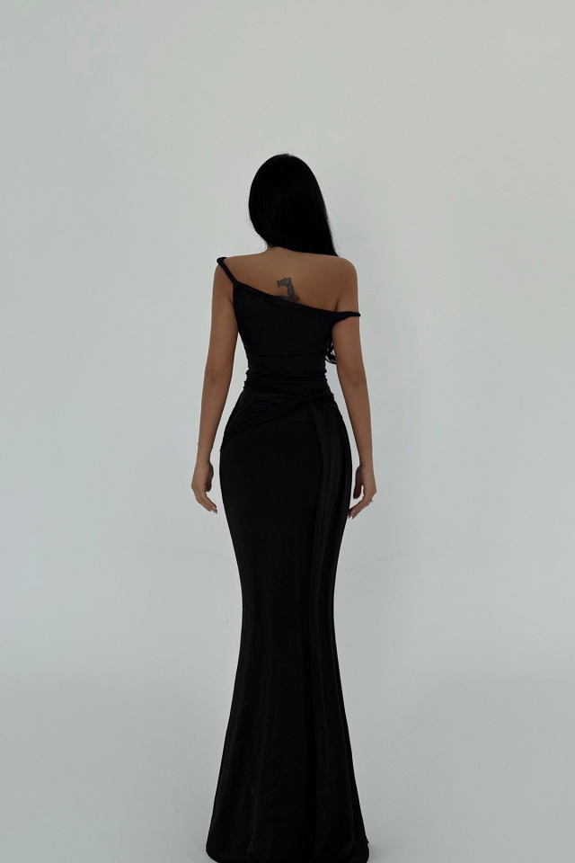 Siyah Rowen Elbise ATE-2596 - 4