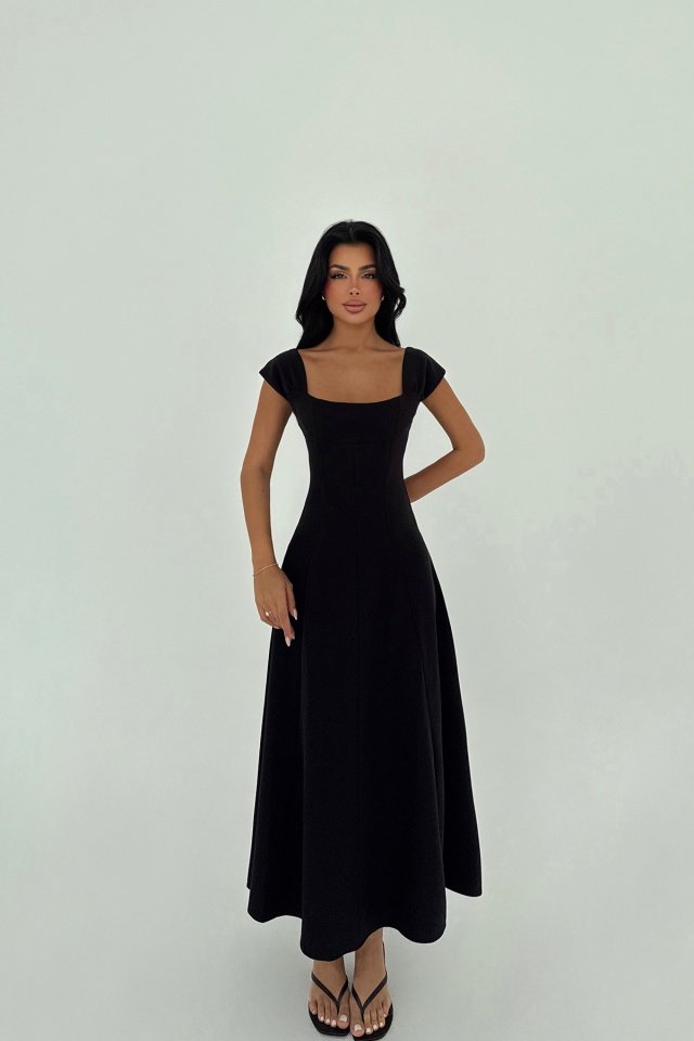 Siyah Rhea Elbise ATE-2804 - 1