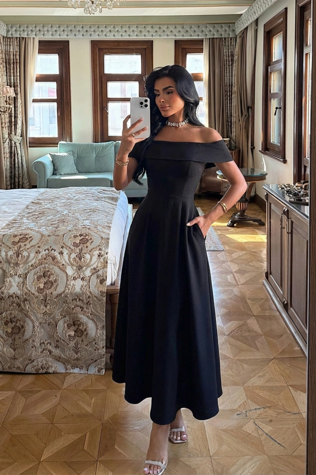 Siyah Creil Elbise ATE-2922 