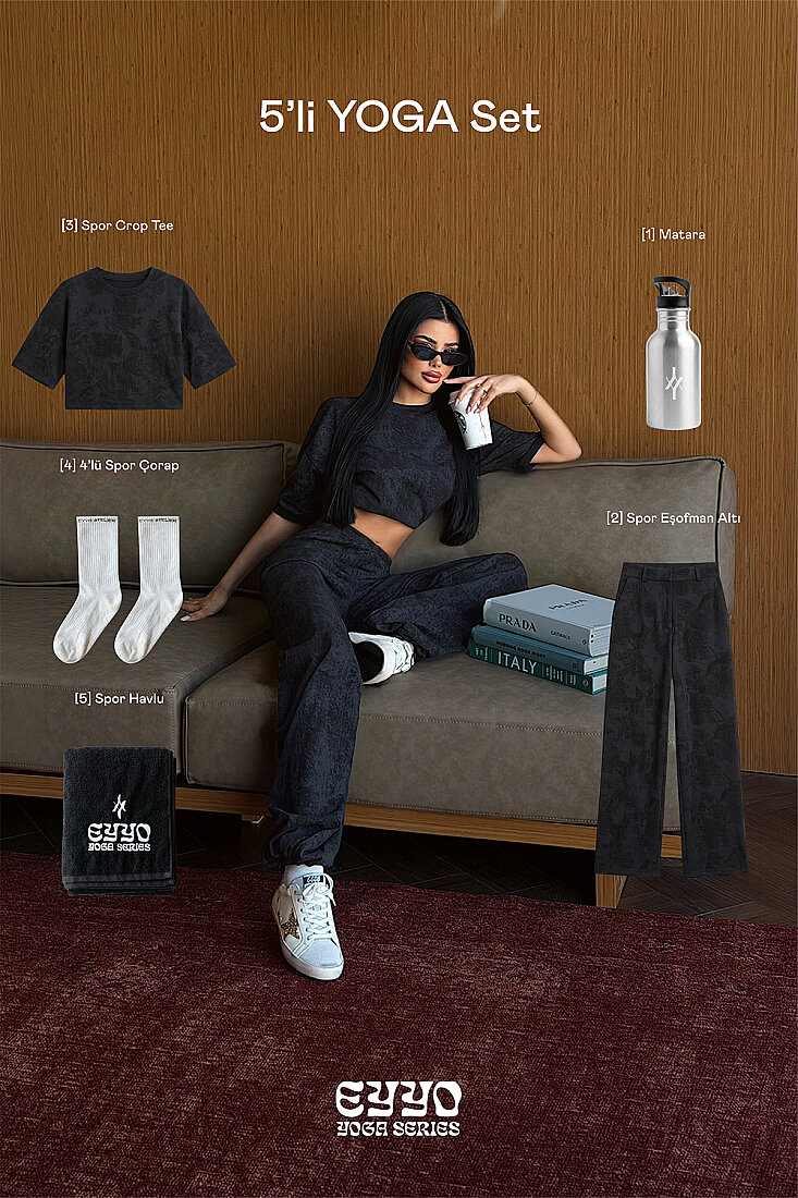 Siyah Azeji 5'li Yoga Set