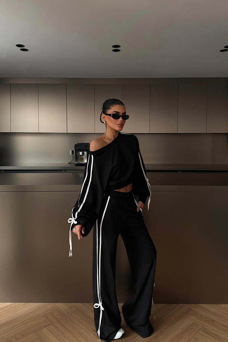 Siyah Calesia Eşofman Takımı ATE-4455 - EYYO