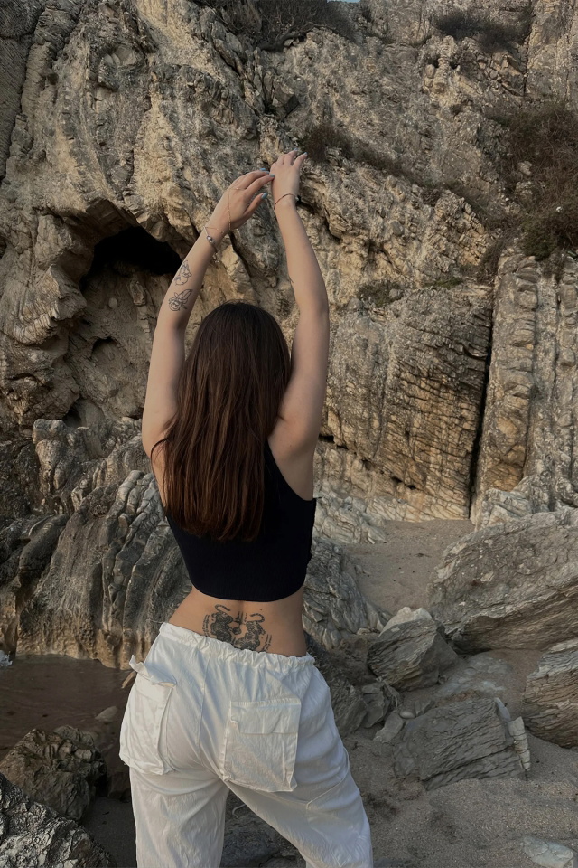 Lacivert Bağlamalı Crop Top ATE4934 - 5