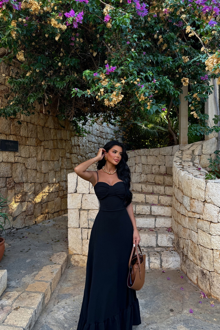 Siyah Calisto Elbise ATE-1447 - EYYO