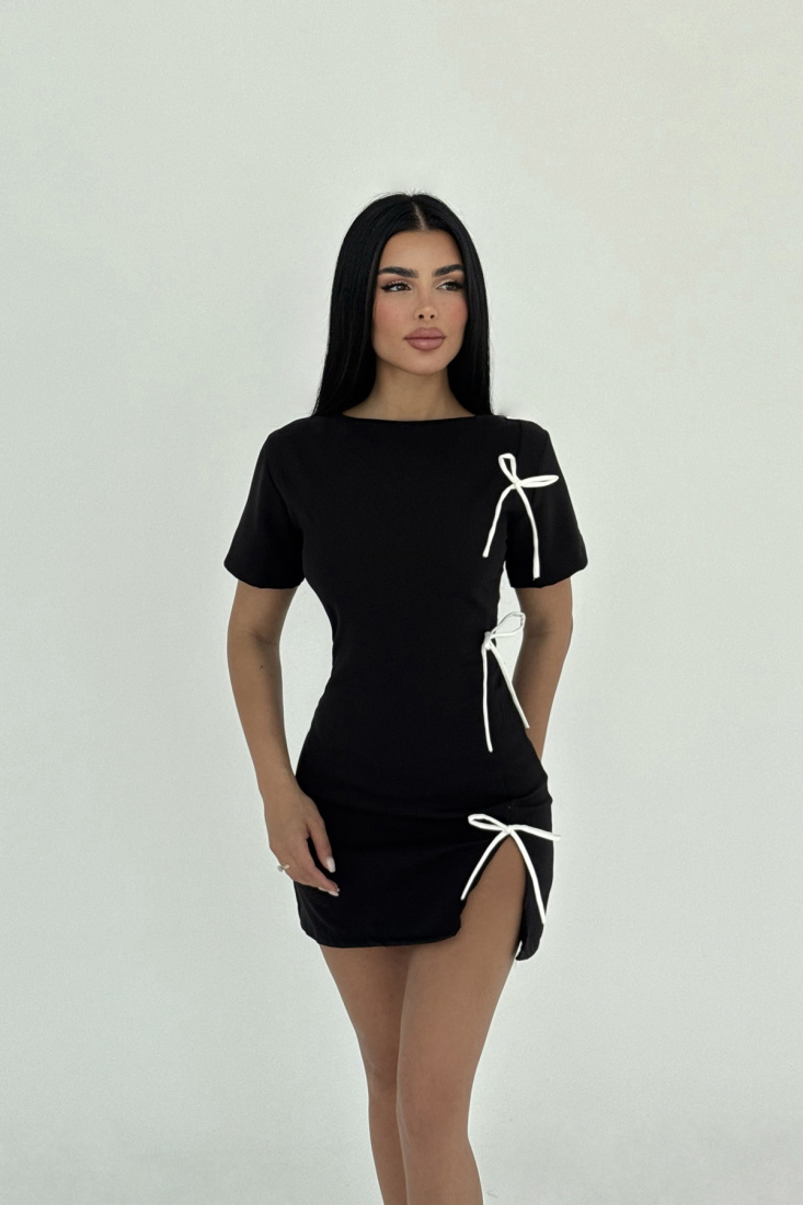 Siyah Nari Fiyonklu Elbise ATE-2276 - EYYO