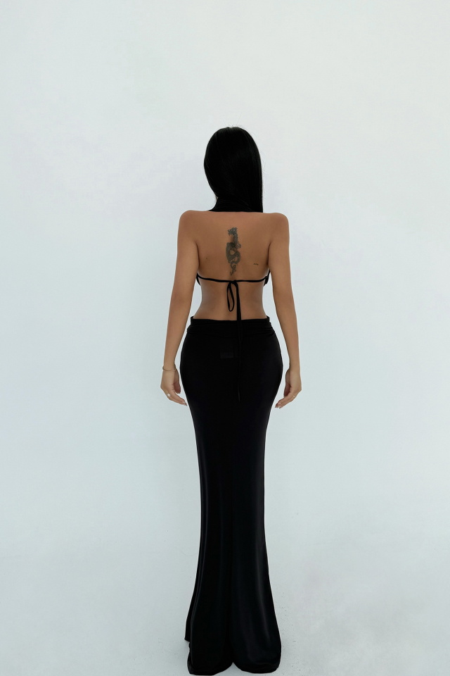 Siyah Dorothy Uzun Elbise ATE-2514 - 3