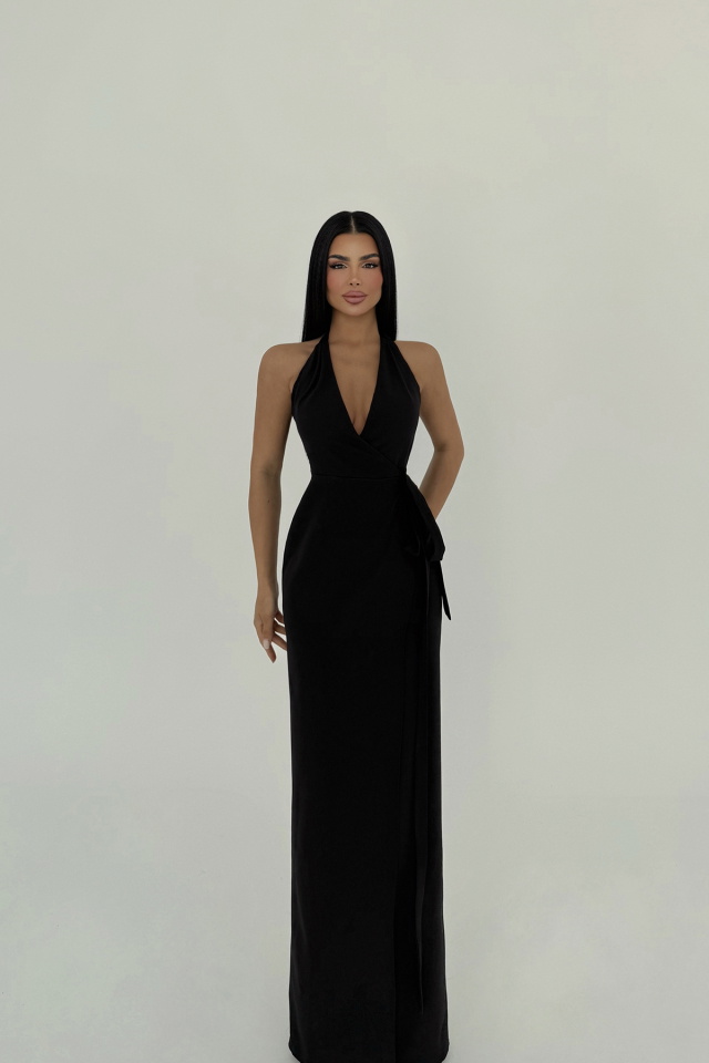 Siyah Adria Uzun Elbise ATE-2607 