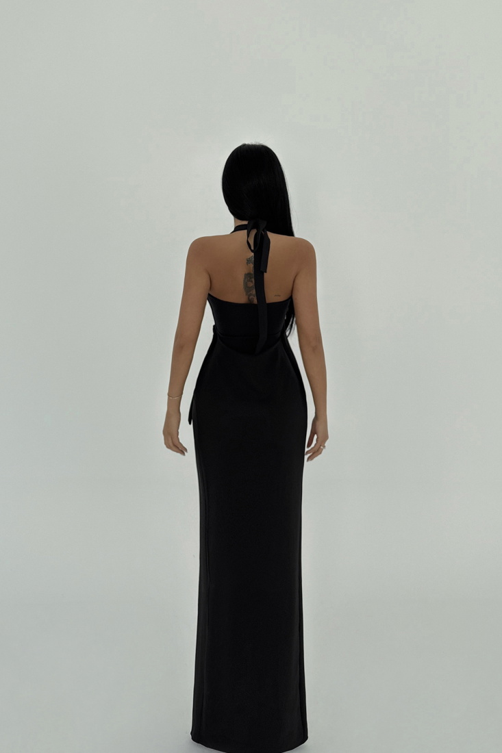 Siyah Adria Uzun Elbise ATE-2607 - EYYO