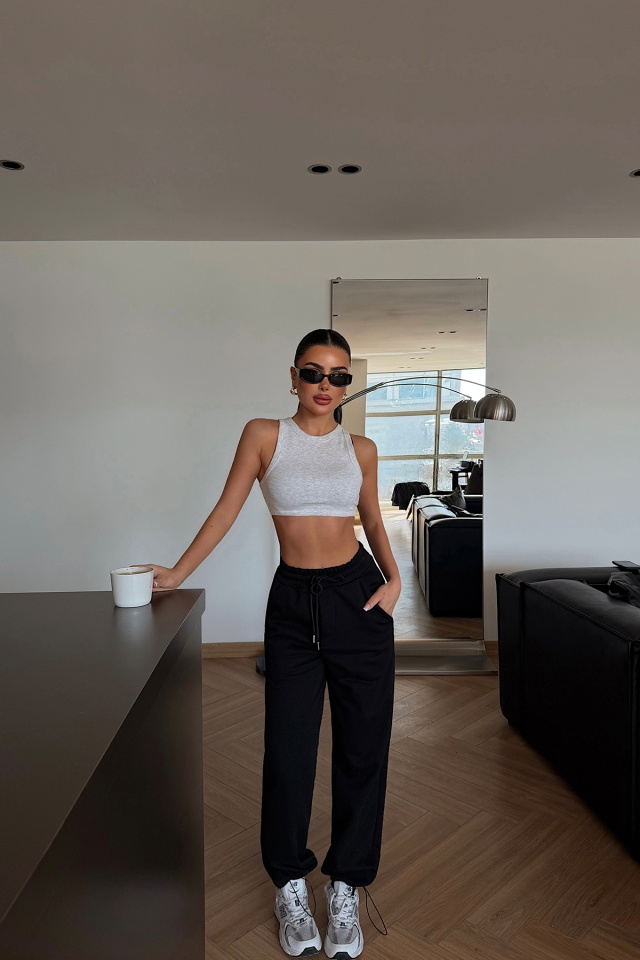 Siyah Bağlamalı Eşofman ATE-4889 - 1