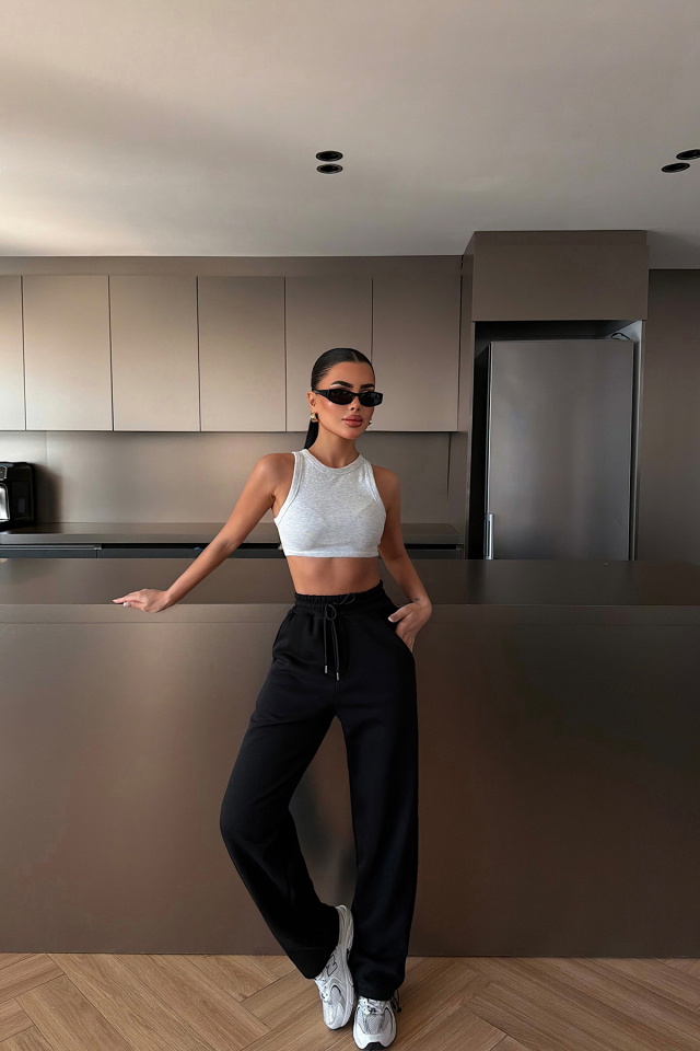 Siyah Bağlamalı Eşofman ATE-4889 - 3