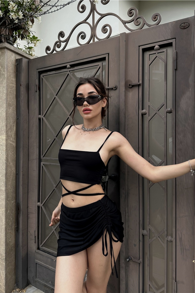 Siyah Bağlamalı Etekli Takım ATE7338 - 3