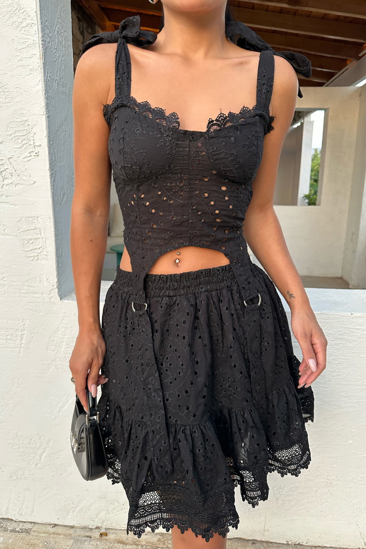 Siyah Bağlamalı Etekli Takım ATE8452 - ANGEL