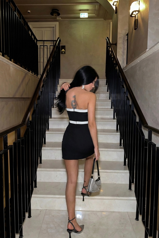 Siyah Nava Mini Elbise ATE-2486 - 2