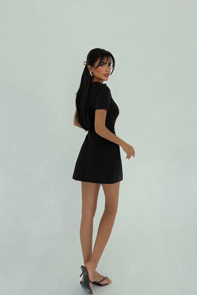 Siyah Deserae Mini Fiyonklu Elbise ATE-2943 - 3