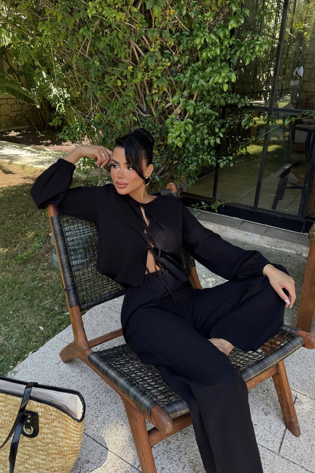 Siyah Marlo Keten Takım ATE-2796 - 3