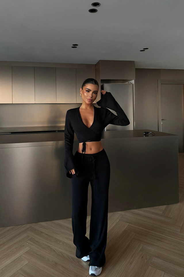 Siyah Lucienne triko takım ATE-4632 - 2