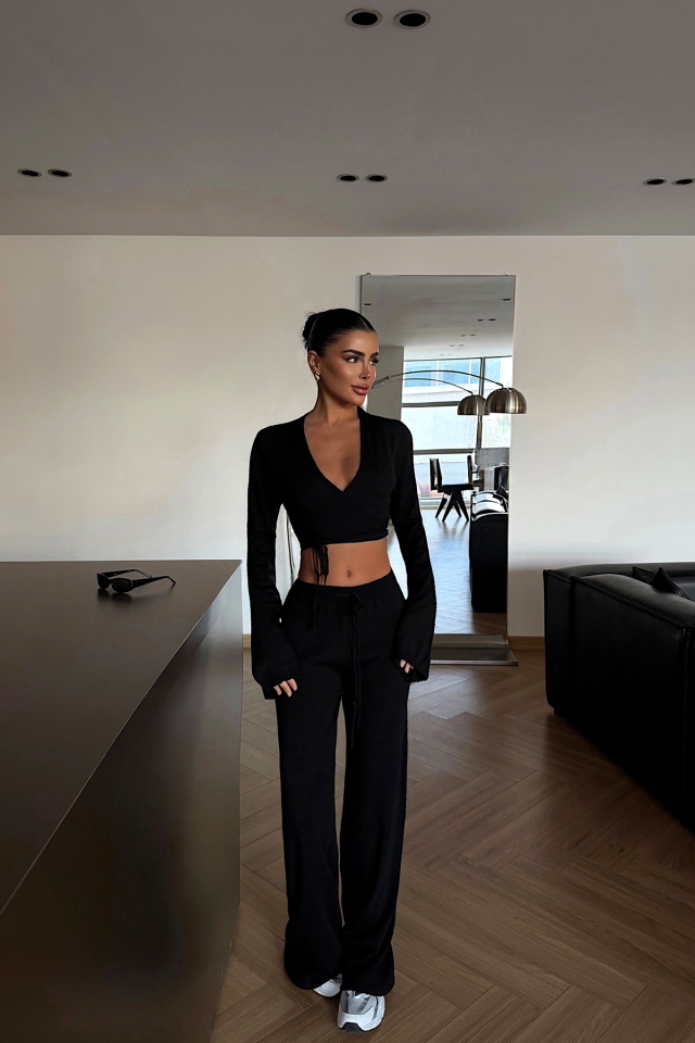 Siyah Lucienne triko takım ATE-4632 - 3