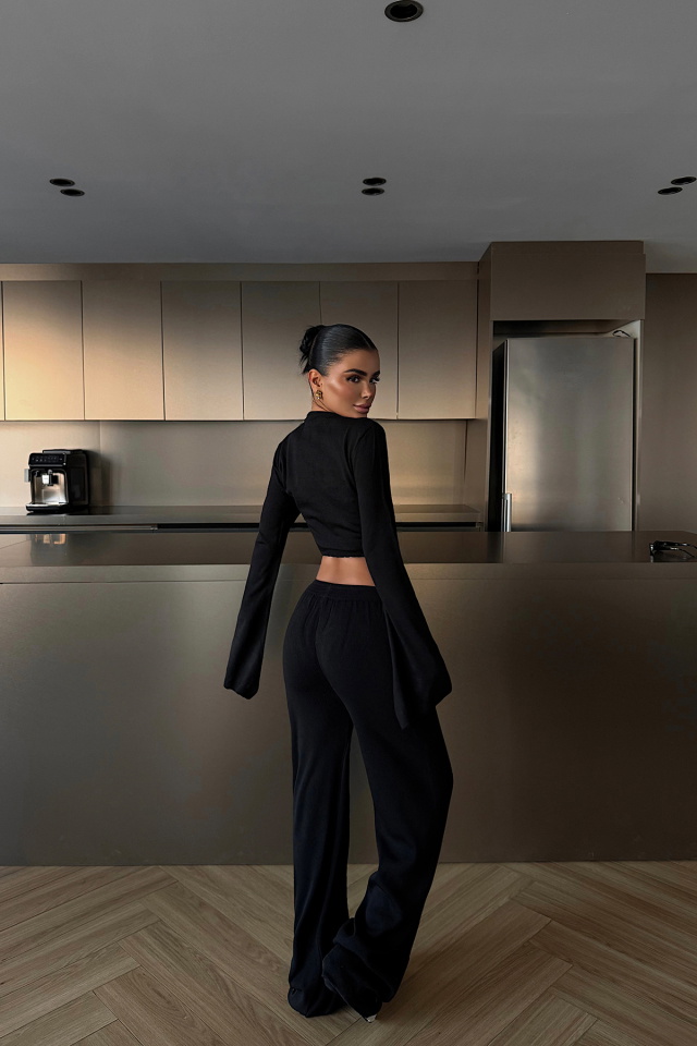 Siyah Lucienne triko takım ATE-4632 - 4