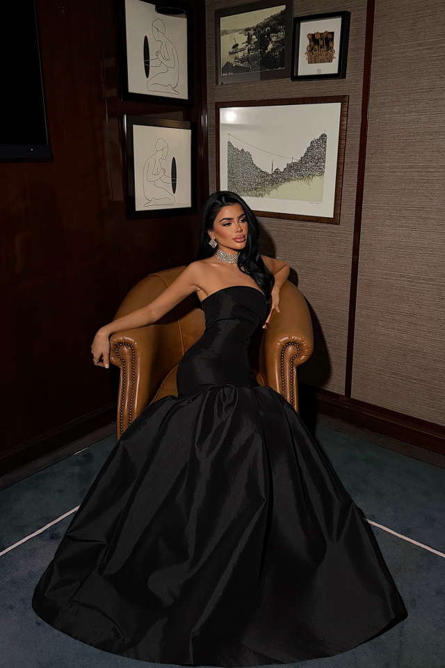 Siyah Borgena Abiye ATE-4423 - 1