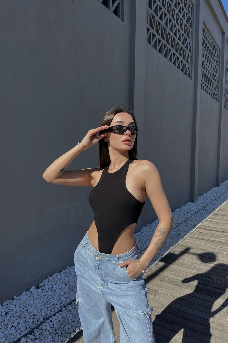Siyah Basic Bodysuit ATE5102 - NEW MİSSİON