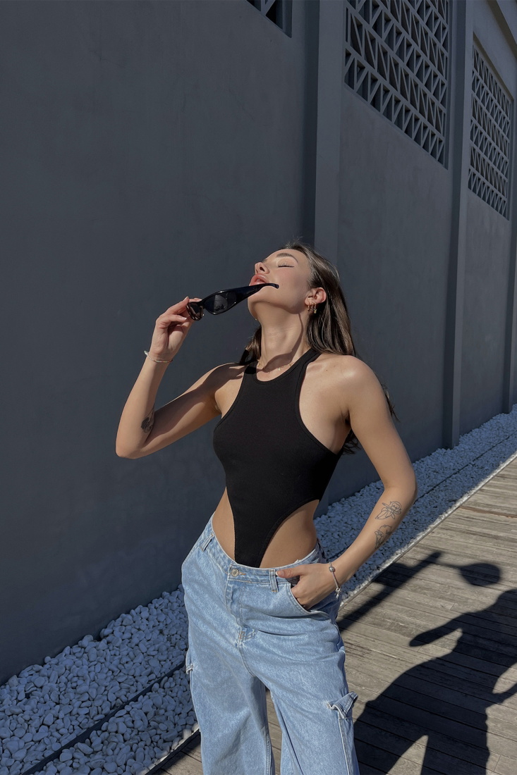 Siyah Basic Bodysuit ATE5102 - NEW MİSSİON
