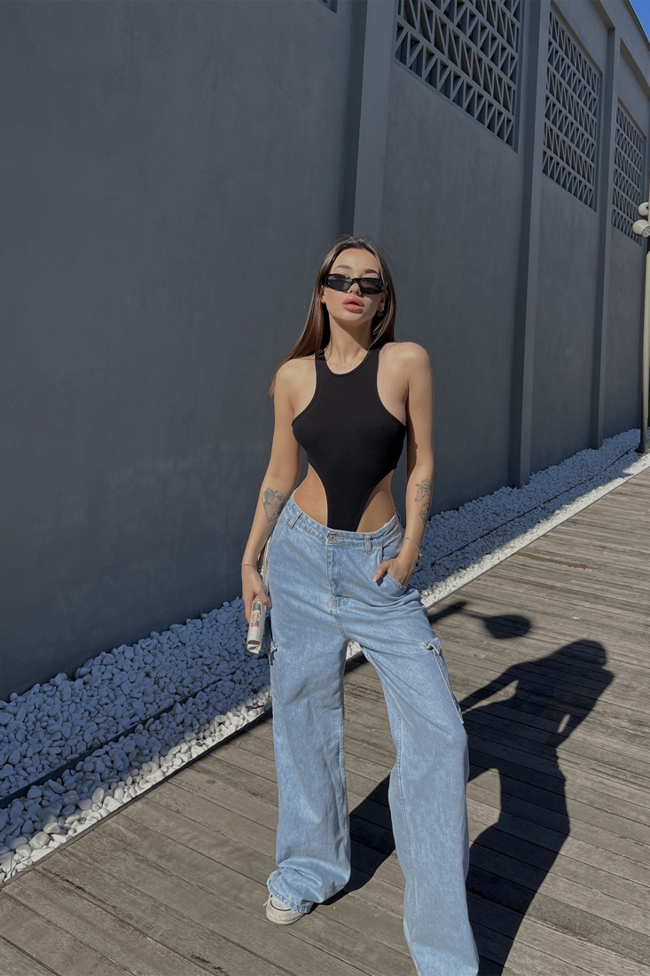 Siyah Basic Bodysuit ATE5102 - NEW MİSSİON