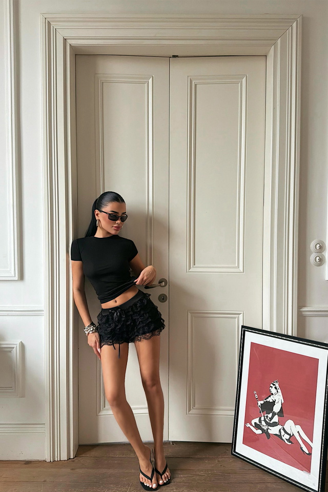 Siyah Kebo Crop Top ATE-5135 - 3