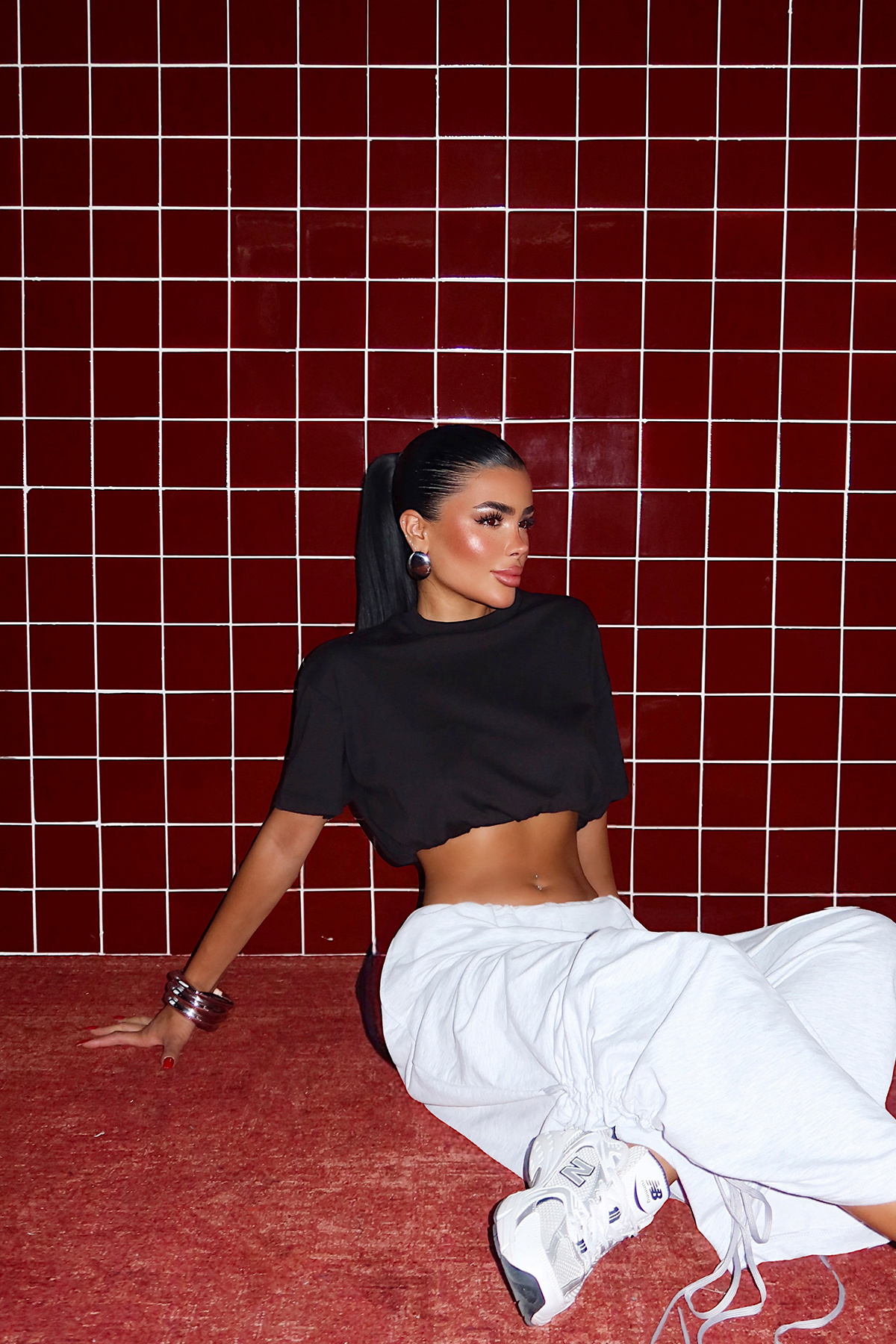 Siyah Basic Crop Top - 1