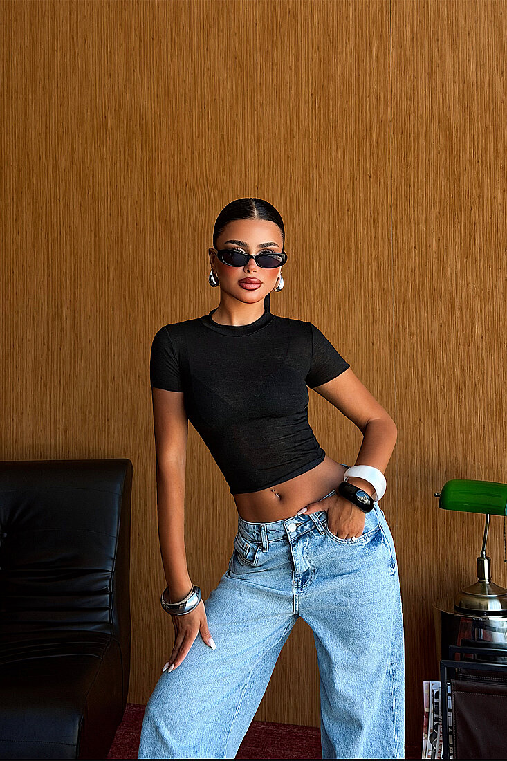 Siyah Basic Crop Top (1)