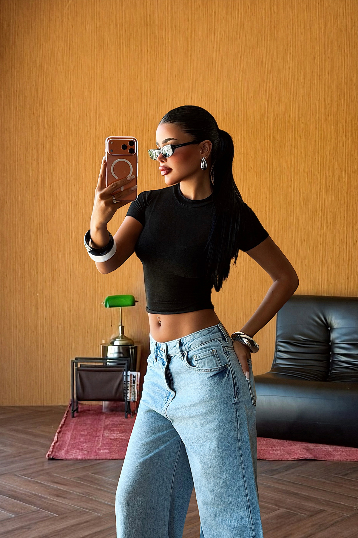 Siyah Basic Crop Top - 1