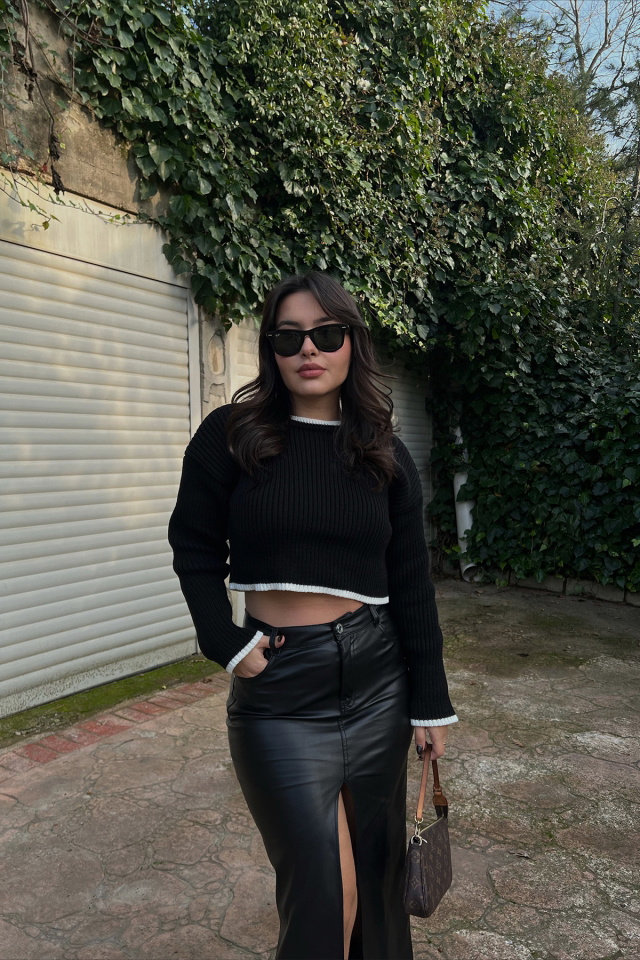 Siyah Basic Kazak ATE3201 - 1