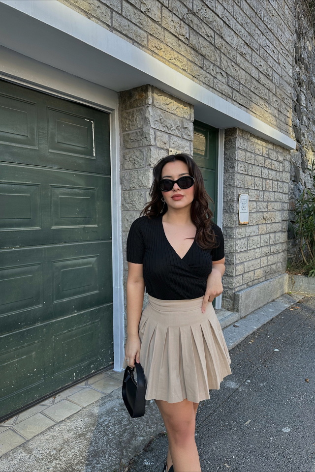 Siyah Basic Crop Top ATE3987 