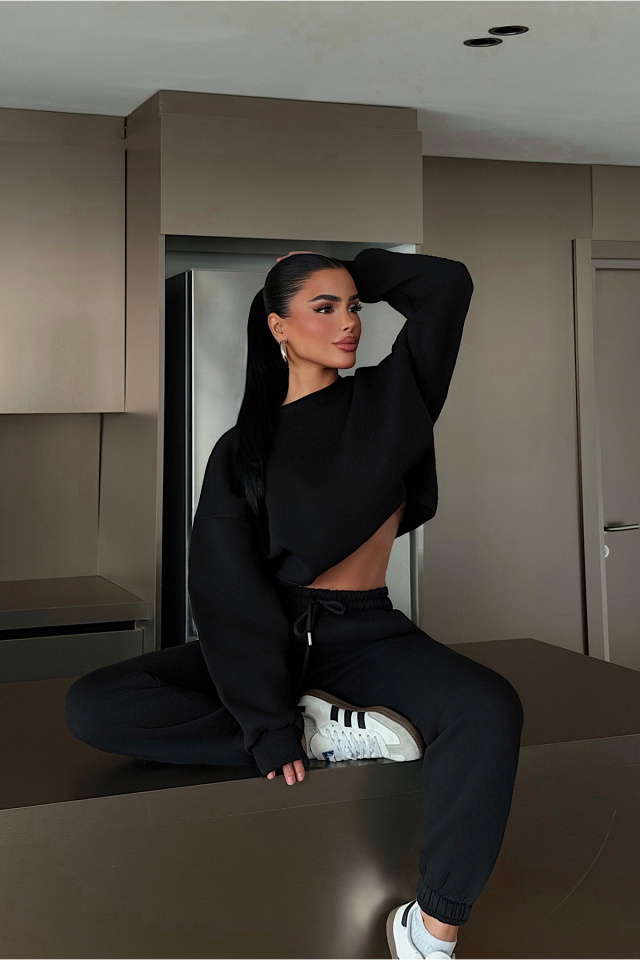 Siyah Beatrix Eşofman Takımı ATE-4725 