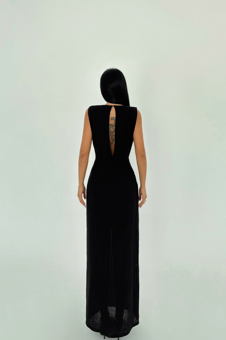 Siyah Himari Elbise ATE-1648 - EYYO